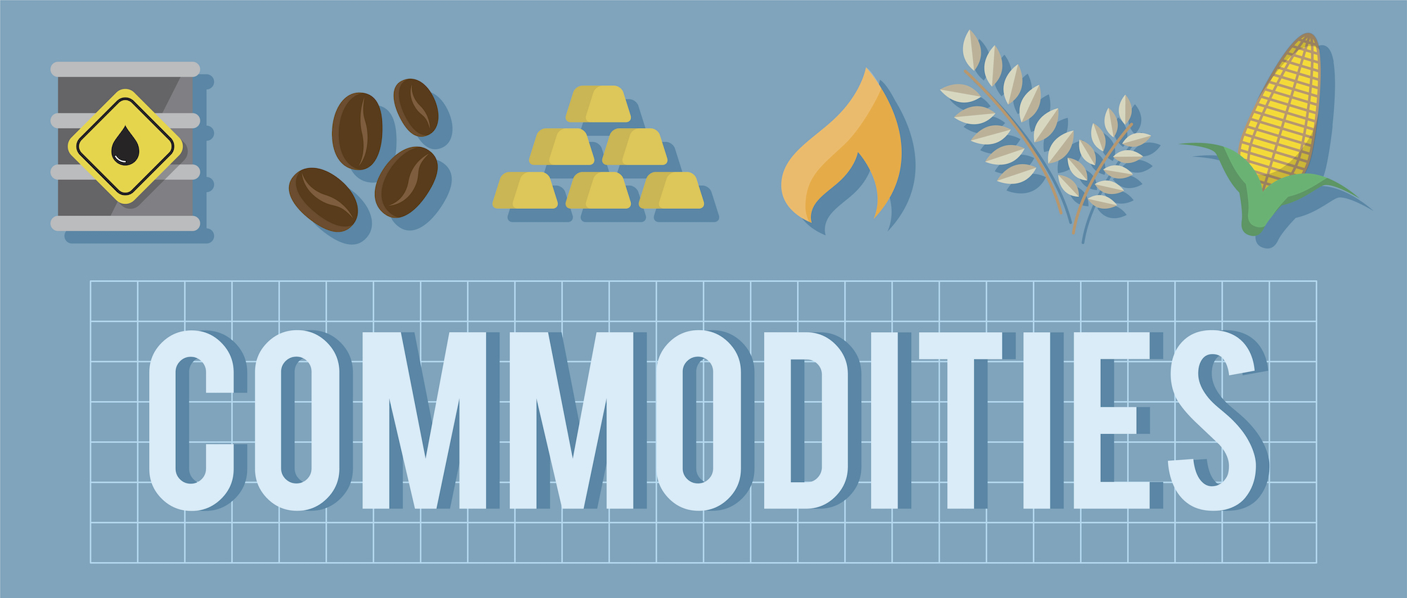 Examples of different commodities, including gold
