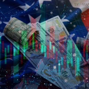 Market Chart on American flag